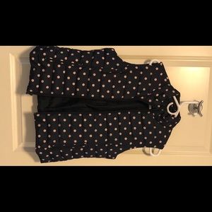 Navy/Pink Polka Dot Puffer Vest